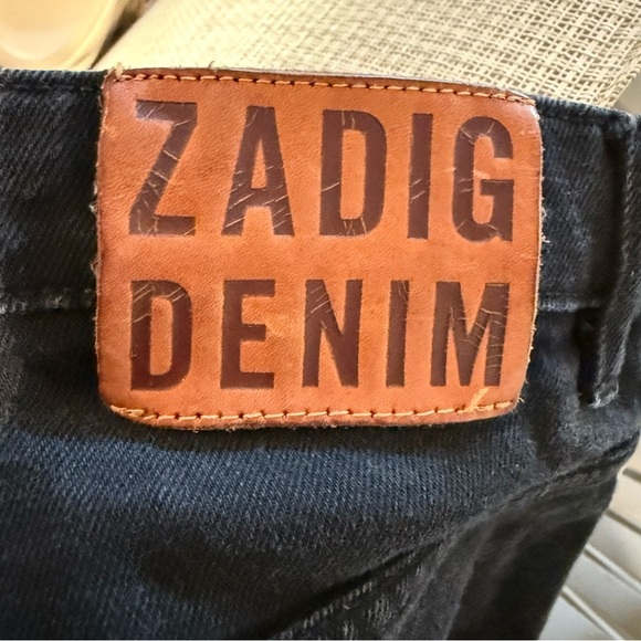 ZADIG & VOLATIRE David Black Jeans Straight Leg Denim Size 33 - Picture 6 of 9